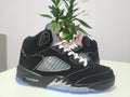 Air Jordan 5 Black with Silver Trim Sneakers