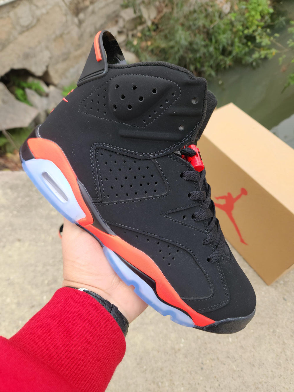 Air Jordan 6 Black-Red Shattered Sneakers