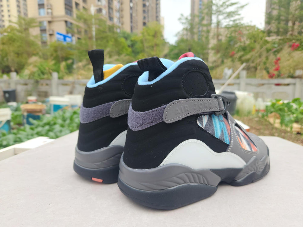Air Jordan 8 Grey/Black/Jade Sneakers