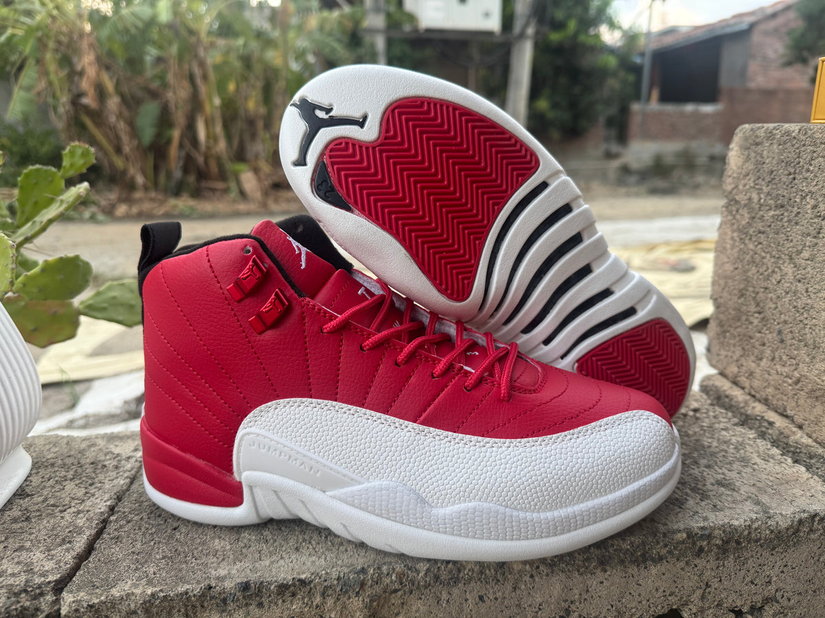 Air Jordan 12 Retro White-Red Sneakers