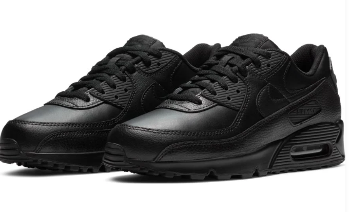 Men's Nike Air Max 90 LTR Leather - Triple Black