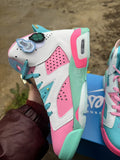 Air Jordan 6 Retro Blue-Pink Sneakers